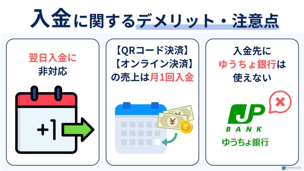 入金に関するデメリット・注意点