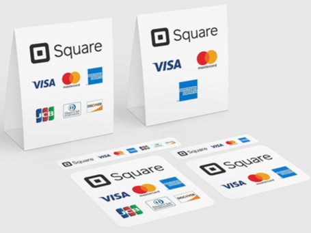 Square(スクエア)の加盟店ステッカーと卓上POP