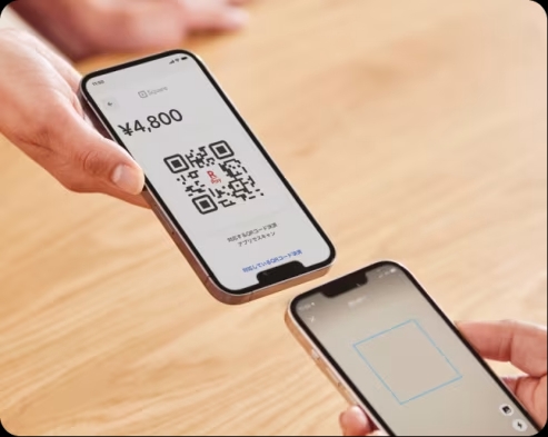 Square Reader/スマホでタッチ決済
のQRコード決済イメージ