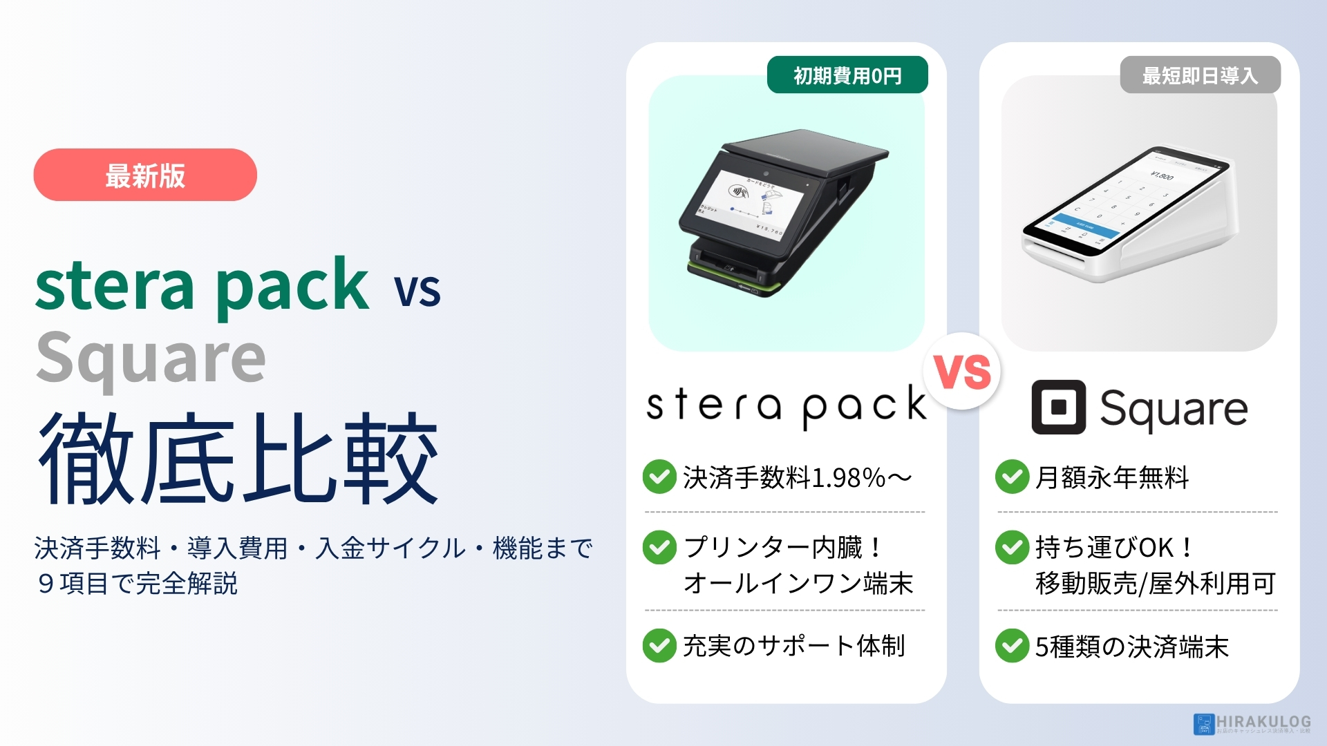 stera packとSquare徹底比較！決済手数料・導入費用・機能まで９項目で解説