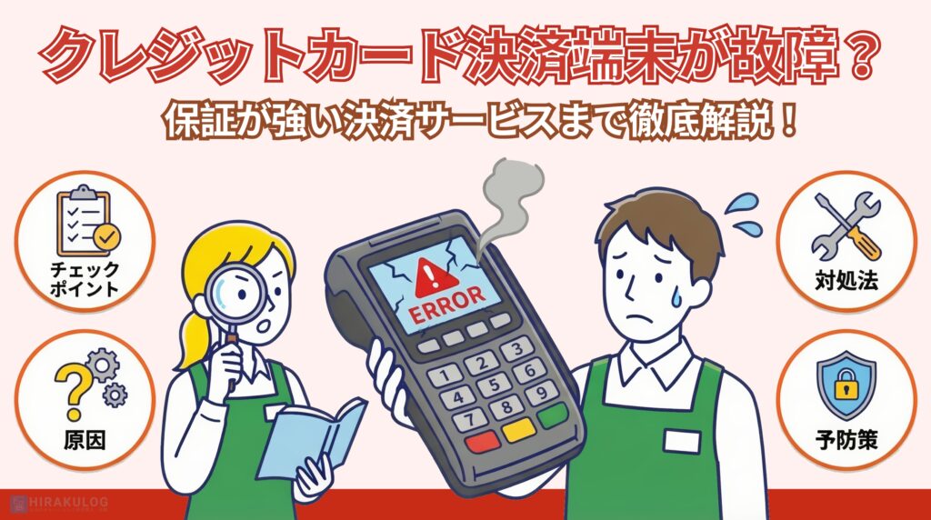 クレジットカード決済端末が故障？チェックポイントと対処法、保証が強い決済サービスまで徹底解説